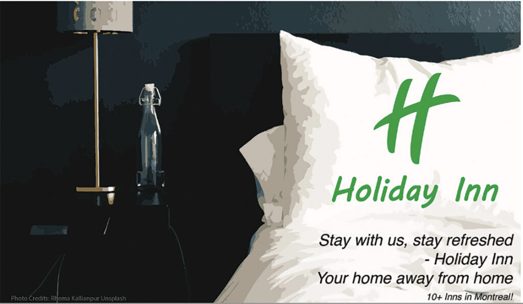 Holiday Inn ad made in publication Design II