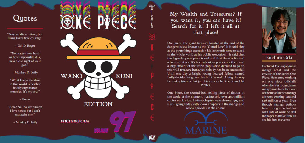 One Piece dust jacket made in Publication Design