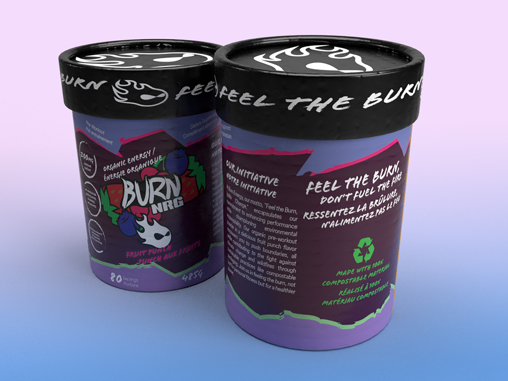 burn energy supplement packaging