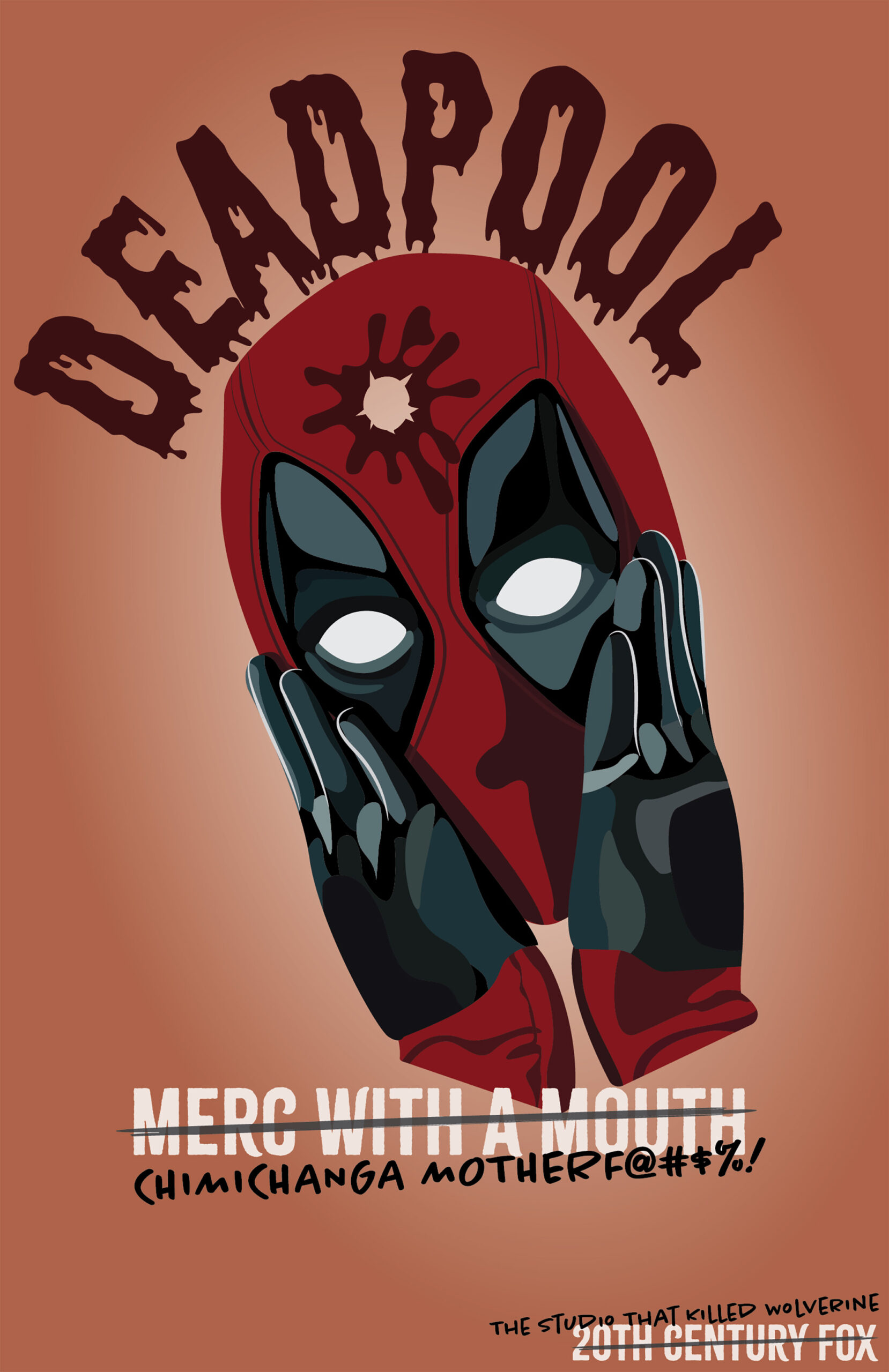 deadpool movie poster original illustration