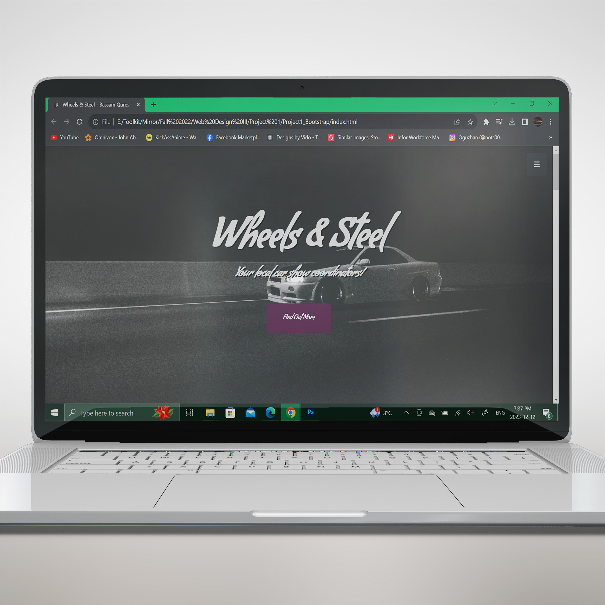 wheels n steel mockup Website design Made in Web IV